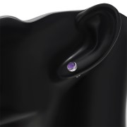 Amethyst Round Silver Stud Earrings, e421st